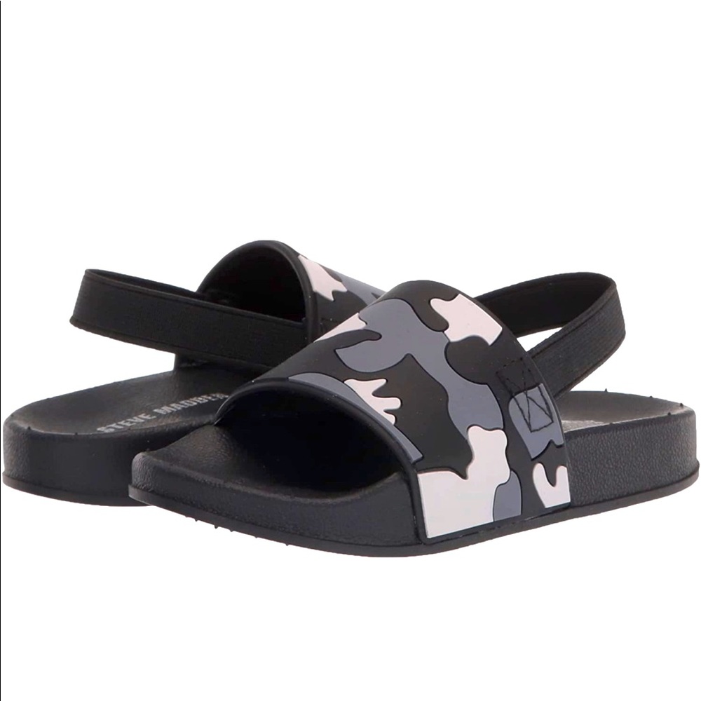Steve Madden, the Boys' T-Bizz Camouflage Print Slides Toddler size 9
